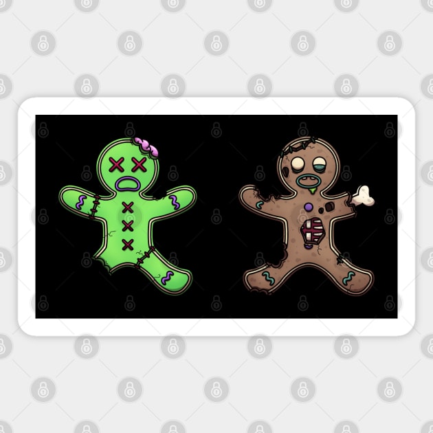 Zombie Gingerbread Men Magnet by TheMaskedTooner